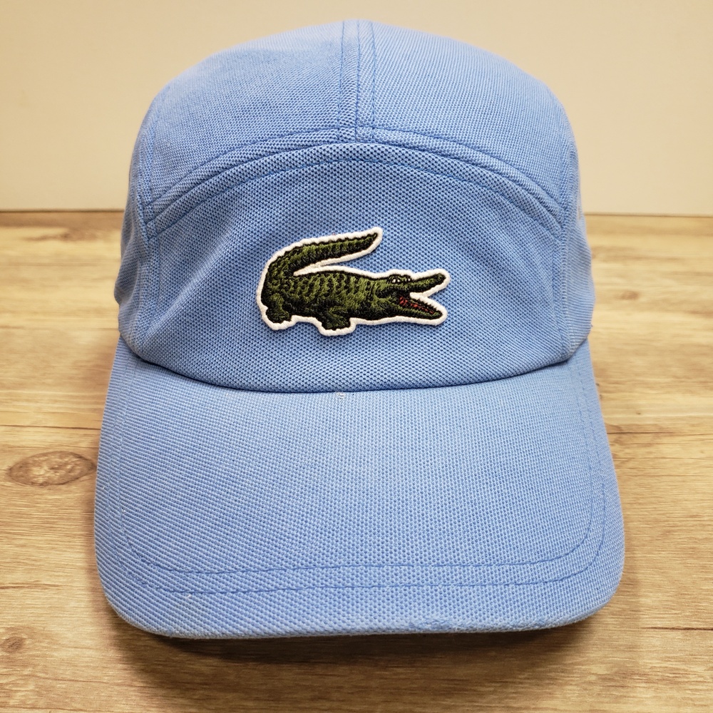 Lacoste Hat Cap Strap Back Mens L Blue Croc Alligator Logo Baseball RK6843